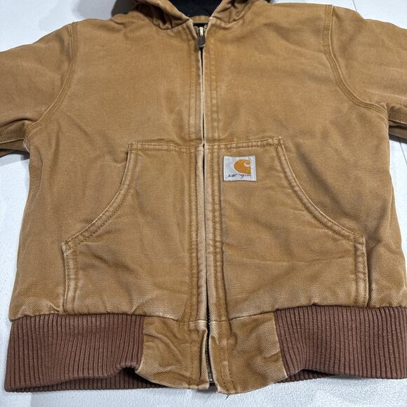 Carhartt Kids Heavy Duty Quilted Jacket Hooded Canvas Size XXS (4-5) Fall Winter - Picture 11 of 16
